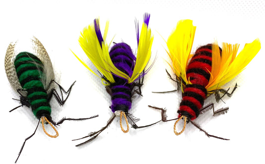 Colored Flies  - 3 pack